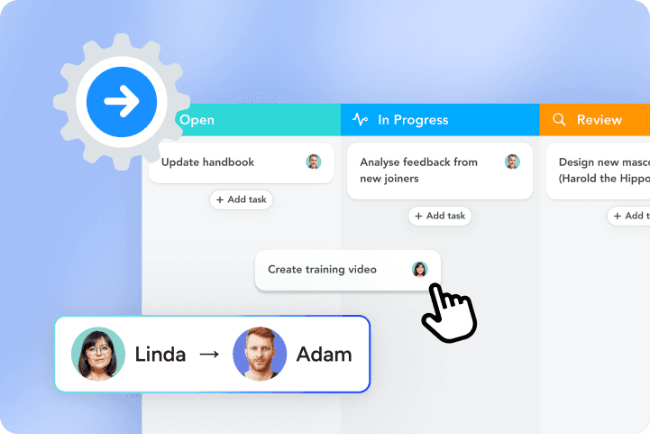 A task being automatically reassigned when moved to a new column