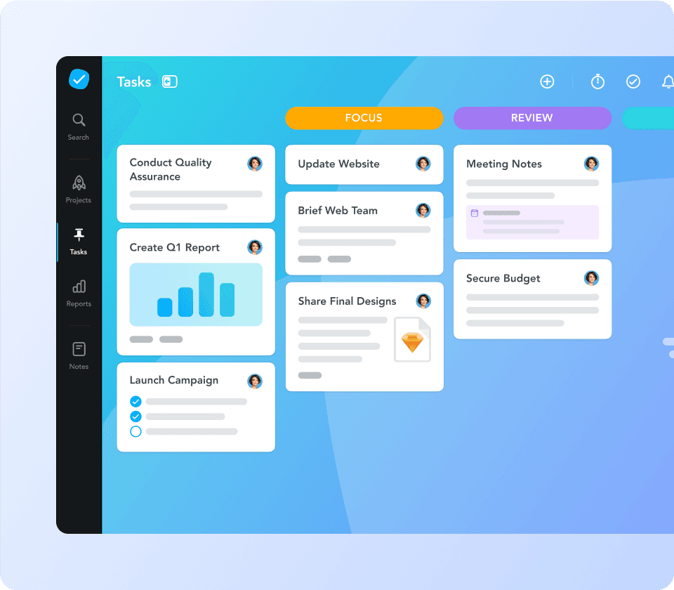 A dashboard showing tasks assigned to the user