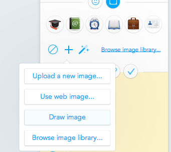 Select "Draw image" from the image widget in the sidebar
