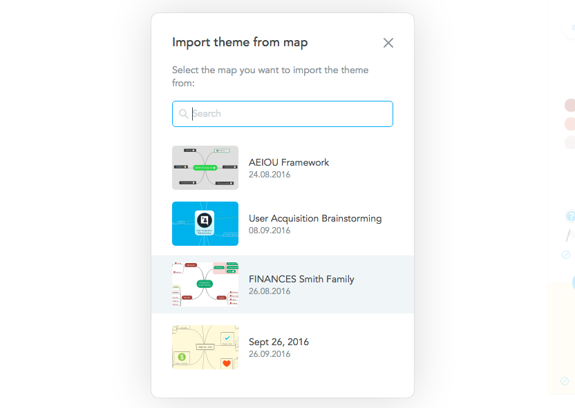 Import theme from map
