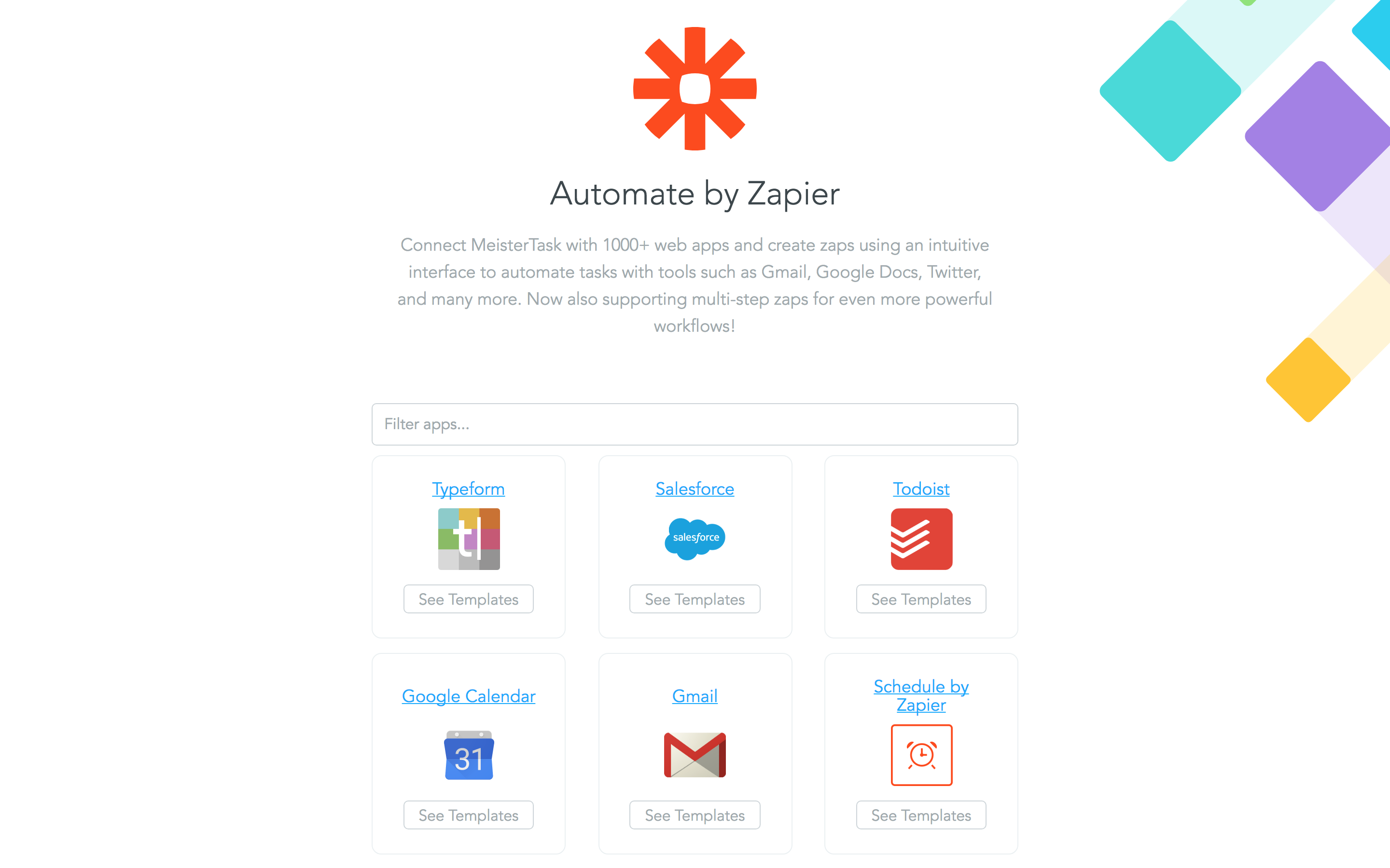 Automate by Zapier Integrate with MeisterTask Zapier choose app