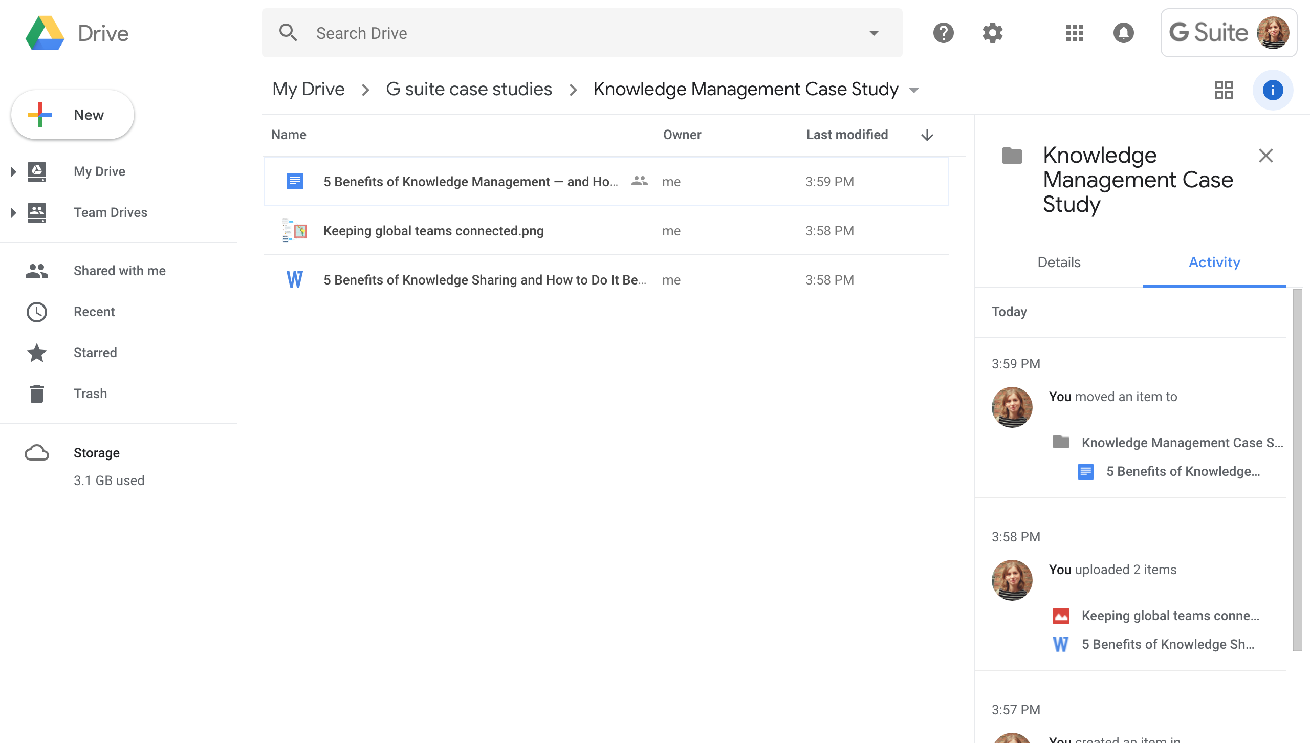 Google Drive knowledge management