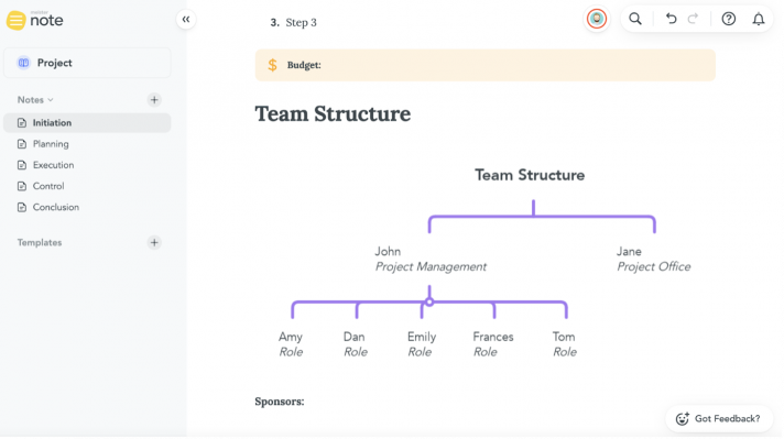 Project Documentation Team Structure
